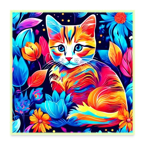 Feline Floral Fantasy - Poster 24x24