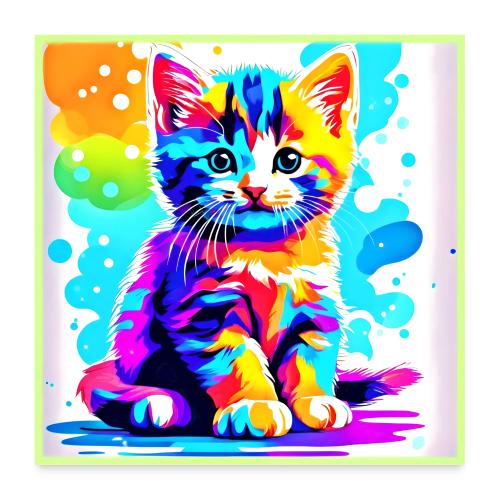 Colorful Kitty Splash - Poster 24x24
