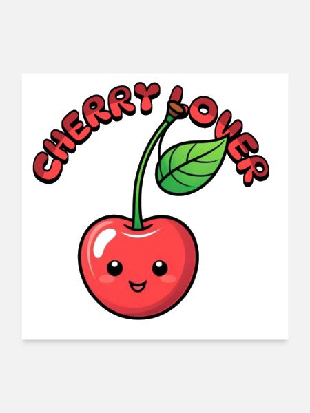 cherry lover - Poster 24x24 - white - Front