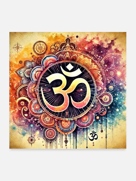 The Om symbol, ॐ, is a sacred syllable in Hinduism - Poster 24x24 - white - Front