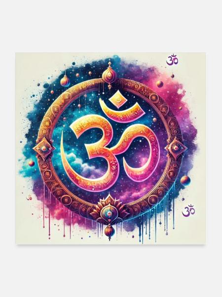 The Om symbol, ॐ, is a sacred syllable in Hinduism - Poster 24x24 - white - Front