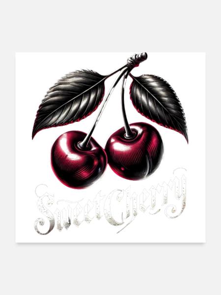 sweat cherry - Poster 24x24 - white - Front