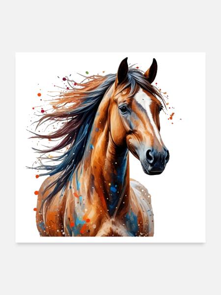 Majestic Horse in Motion - Poster 24x24 - white - Front
