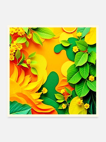 Vibrant Layered Nature - Poster 24x24 - white - Front