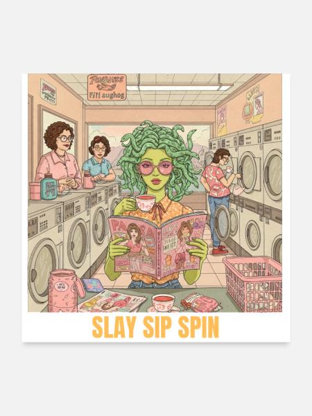 Medusa’s Laundry Break - Poster 24x24 - white