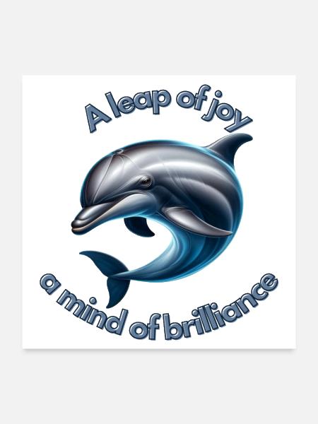 Dolphin Joy - Poster 24x24 - white - Front