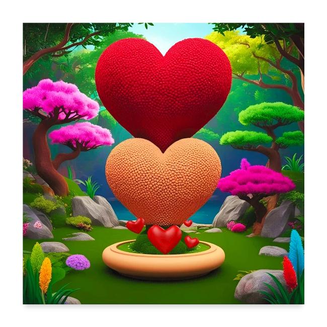 Double Heart, fantasy, nature and fantasy