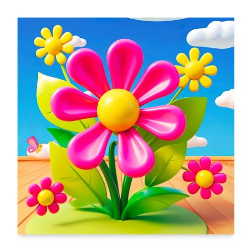 Pink Floral Peace | Sky & Nature Design - Poster 24x24