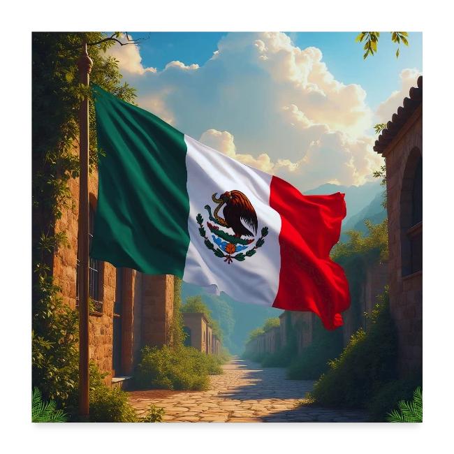Mexican flag in Magical Town and Nature