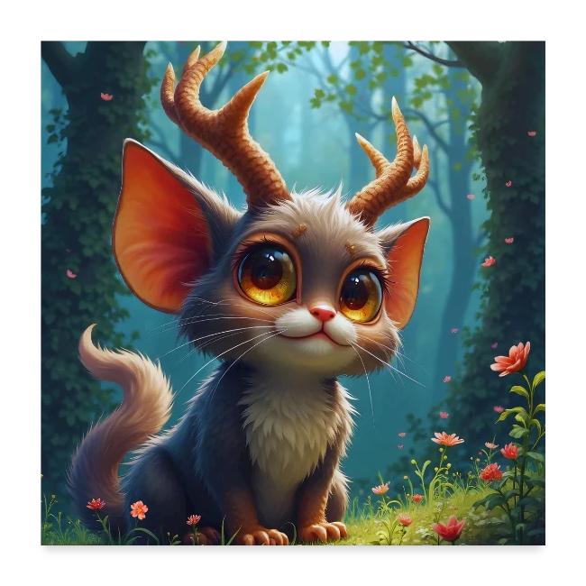Magical Forest Creature with Deer Horns