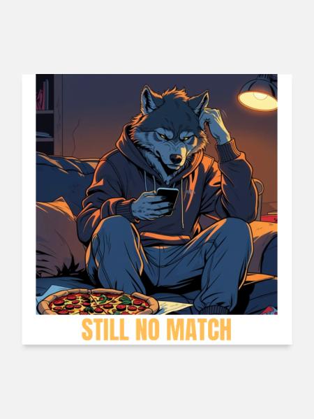 Lunar Swipe Blues - Poster 24x24 - white
