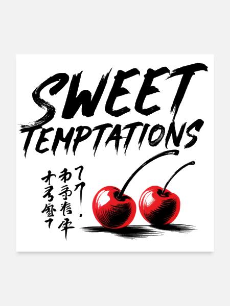 Sweet Temptations Cherries - Poster 24x24 - white - Front