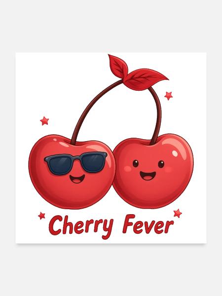 Cherry Fever - Poster 24x24 - white - Front