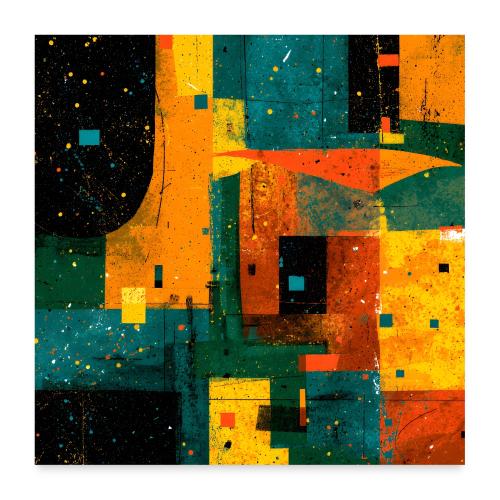 Abstract Art: Color Block Shuffle - Poster 24x24