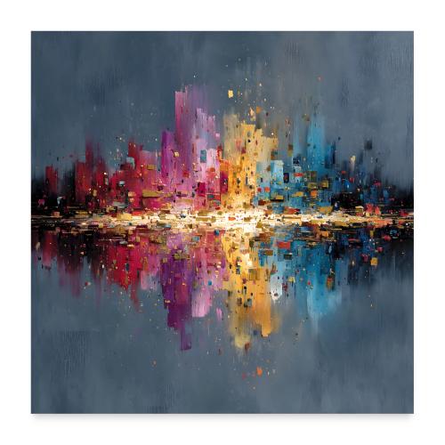 Abstract Art: Reflections of a City - Poster 24x24