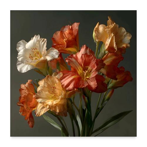 Cinnabar & Cream Bouquet - Poster 24x24