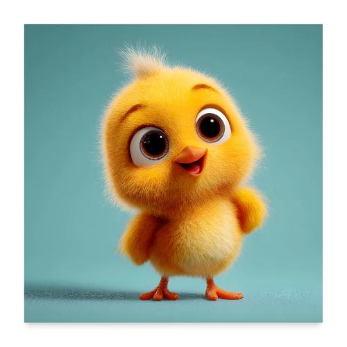 Cute Cartoon Yellow Baby Chick Wall Print - Poster 24x24