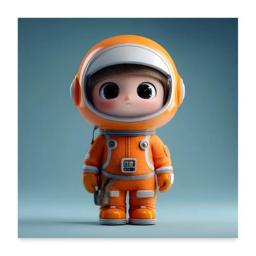 Astronaut in Orange Suit - Poster 24x24