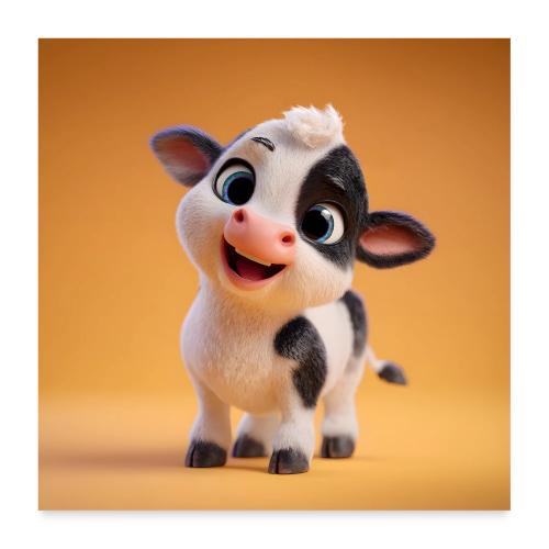 Smiling Baby Cow Joy - Poster 24x24