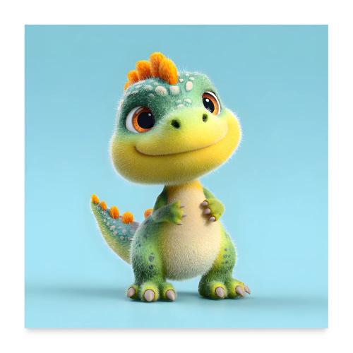 Smiling Baby Dinosaur - Poster 24x24