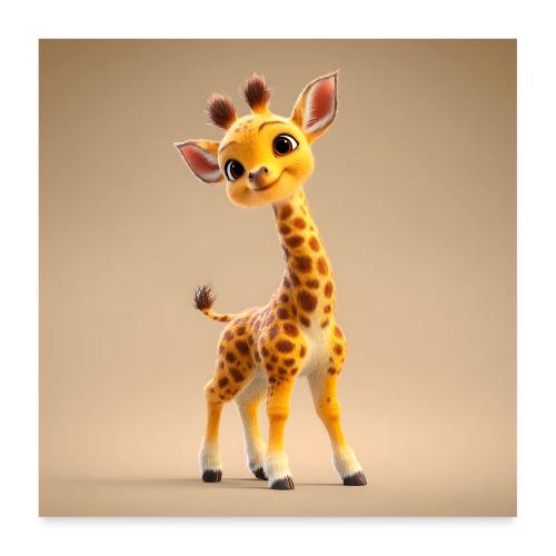 Gentle Baby Giraffe - Poster 24x24