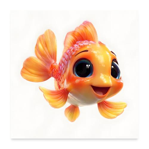 Happy Baby Orange Fish - Poster 24x24