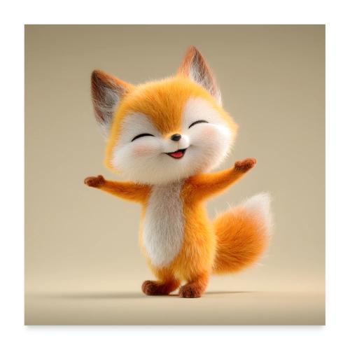 Smiling Baby Fox - Poster 24x24