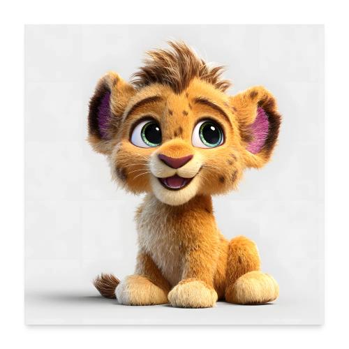 Cheerful Lion Cub - Poster 24x24