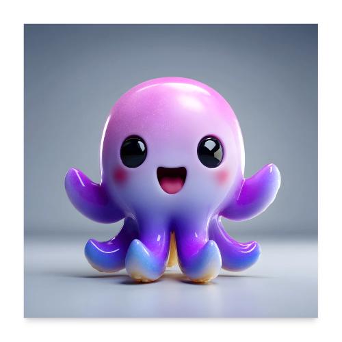 Playful Baby Octopus - Poster 24x24