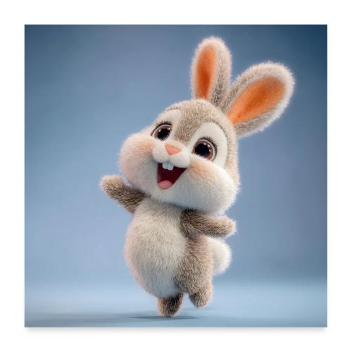 Dancing Baby Rabbit - Poster 24x24