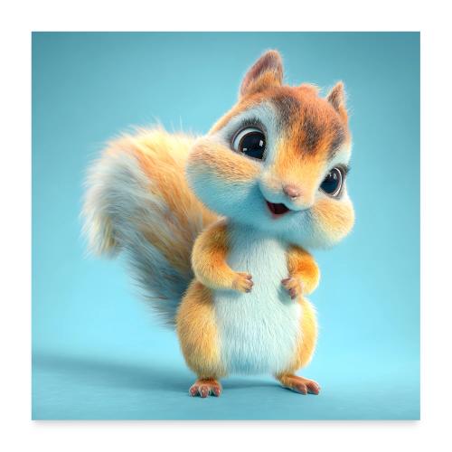 Joyful Baby Squirrel - Poster 24x24