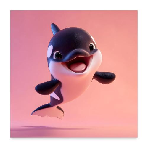 Cheerful Baby Orca - Poster 24x24