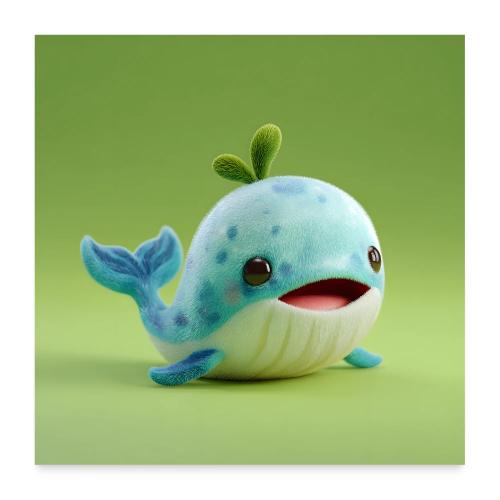 Joyful Baby Whale - Poster 24x24