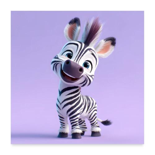 Happy Baby Zebra - Poster 24x24