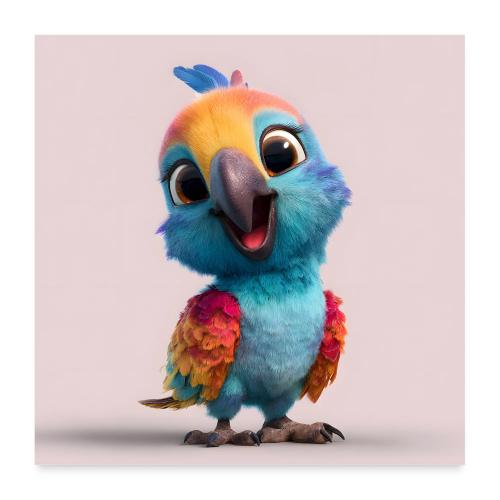 Colorful Baby Parrot - Poster 24x24