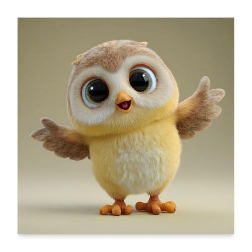 Innocent Baby Owl - Poster 24x24
