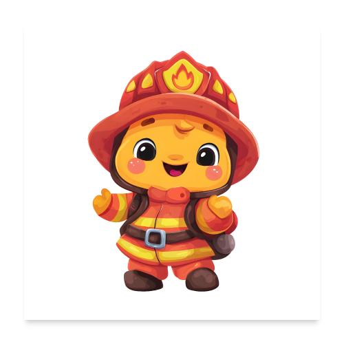 Brave Firefighter’s Gaze - Poster 24x24