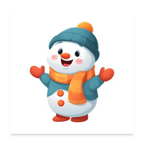 Snowman’s Winter Smile - Poster 24x24