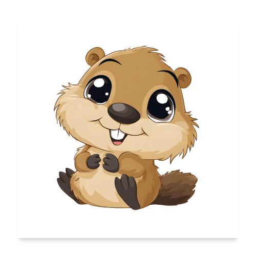 Happy Baby Beaver - Poster 24x24