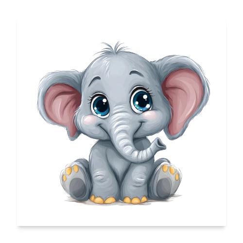 Baby Elephant Charm - Poster 24x24