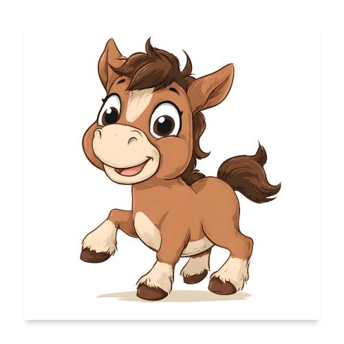 Playful Brown Pony - Poster 24x24
