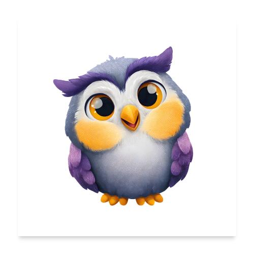 Colorful Baby Owl - Poster 24x24