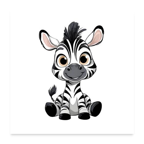 Joyful Baby Zebra - Poster 24x24