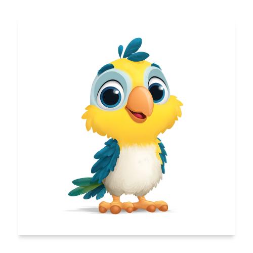 Cheerful Baby Parrot - Poster 24x24