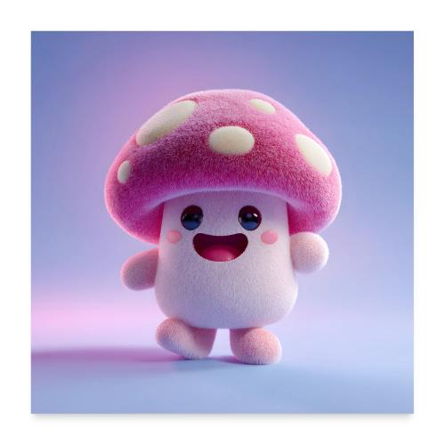Purple Mushroom Glow - Poster 24x24