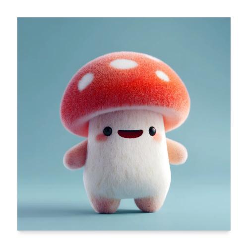 Red Mushroom Delight - Poster 24x24