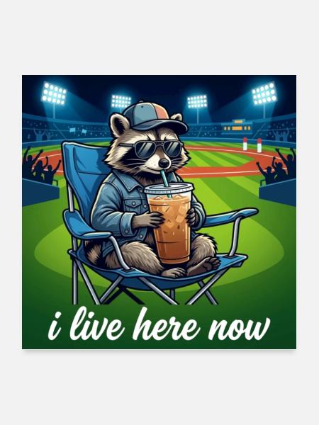 Raccoon Stadium Sip - Poster 24x24 - white - Front