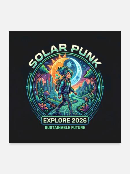 Solar Punk Explore 2026 - Poster 24x24 - white - Front