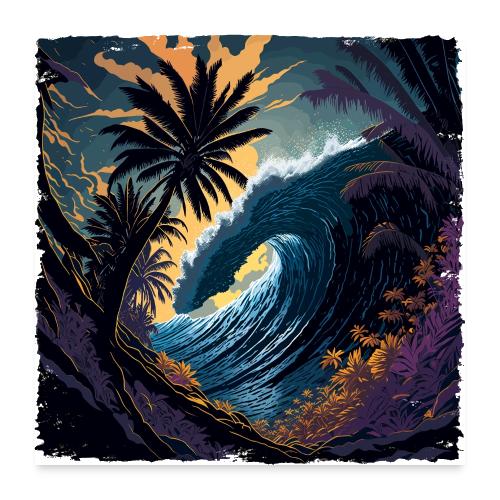 Moonlight Jungle Wave - Poster 24x24