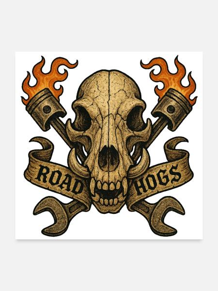 Road Hogs - Poster 24x24 - white - Front